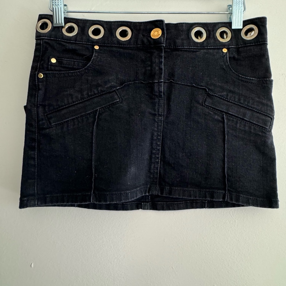 Pierre Balmain Black Mini Cargo Skirt